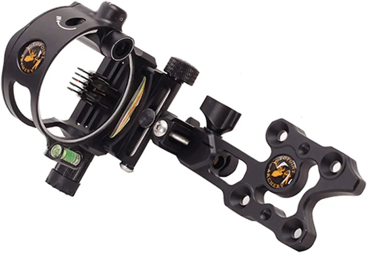 Compound Bow Sight 5 Pin Fiber Optic - Outil de micro-ajustement de fibre optique