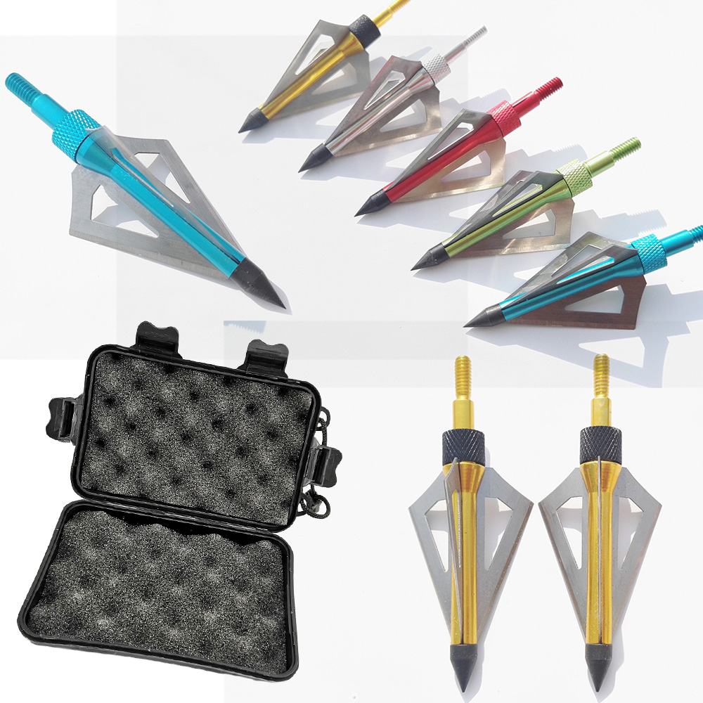 Broadheads 100 Grain 3 Blade Hunting - 12 pièces pointe de flèche de