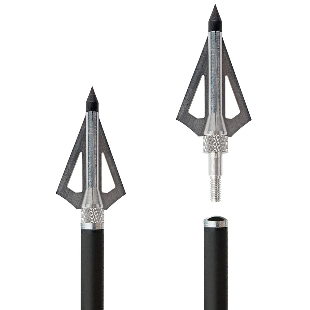 Broadheads 100 Grain 3 Blade Hunting - 12 pointes de flèche en métal