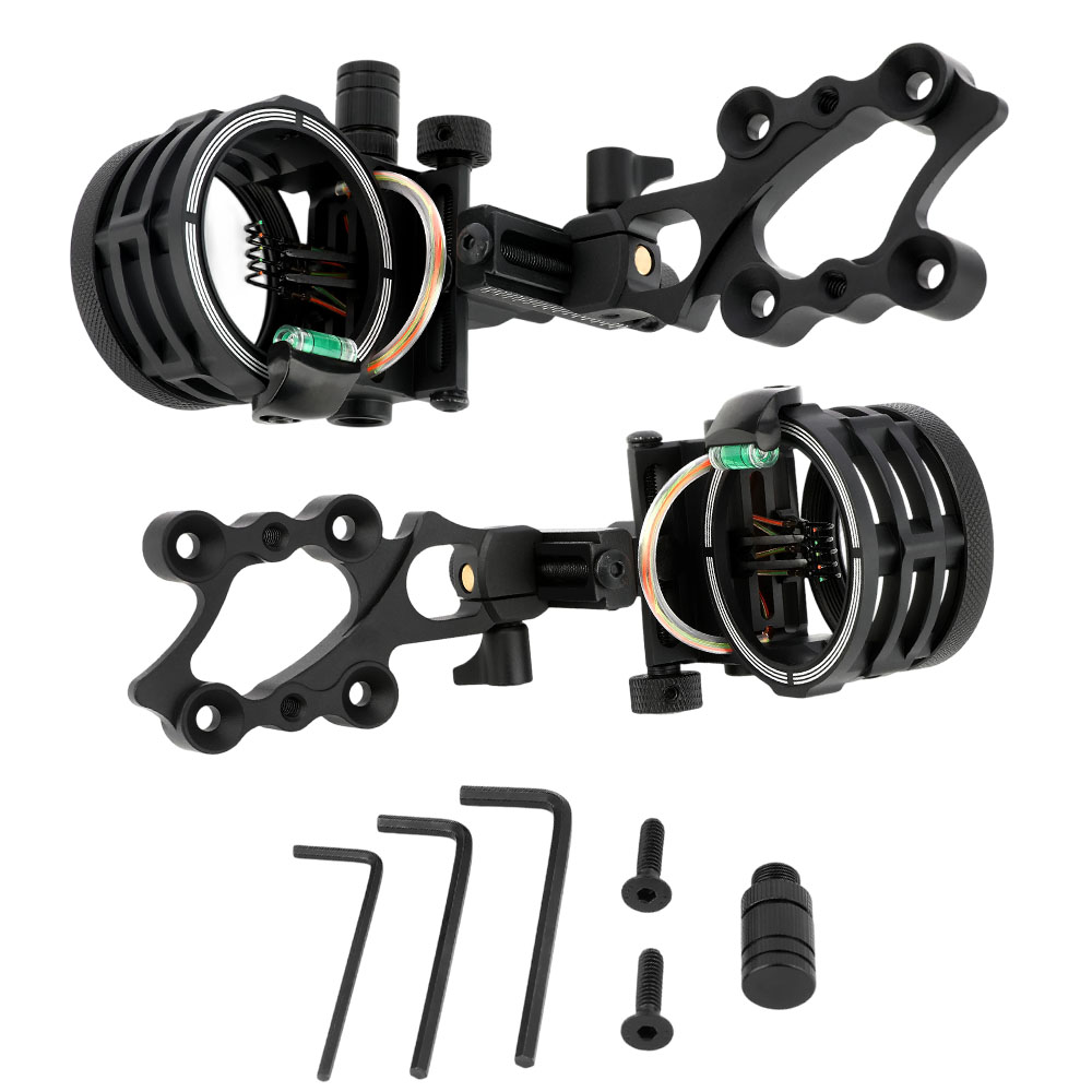 Compound Bow Sight 5 Pin Fiber Optic - Visée pour arc composé 5 broches,