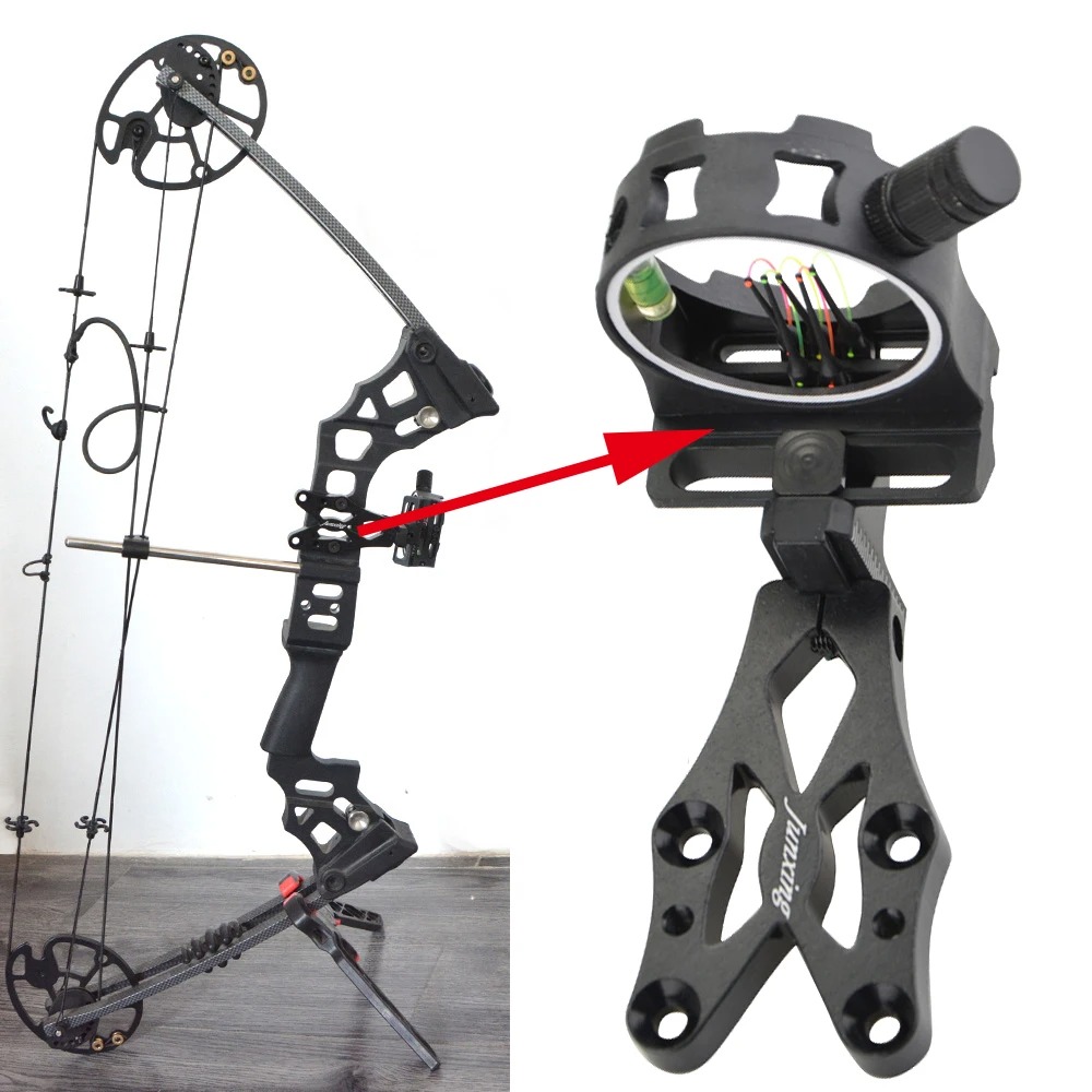 Compound Bow Sight 5 Pin Fiber Optic - Visée à 5 broches pour arc
