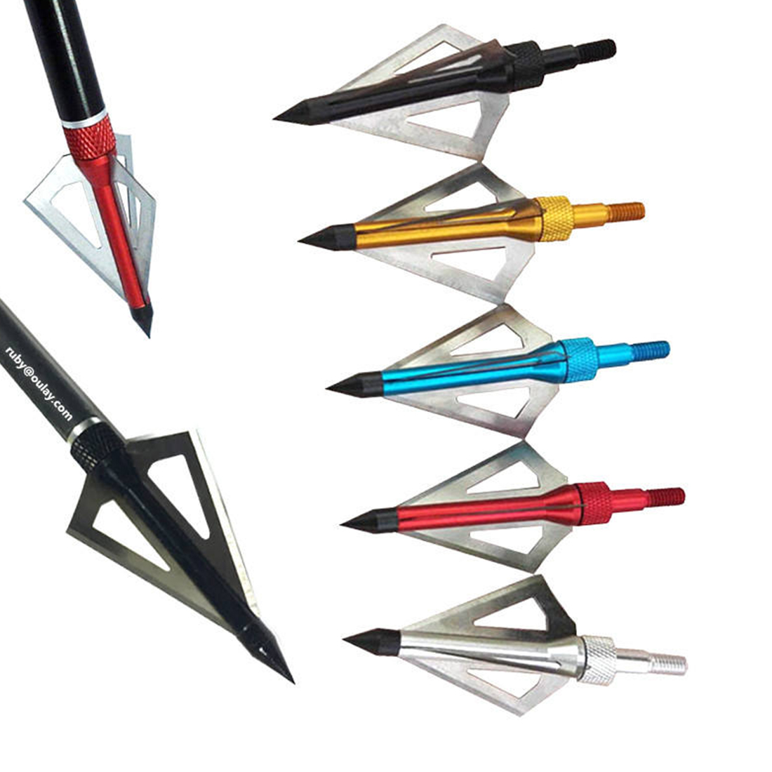 Broadheads 100 Grain 3 Blade Hunting - 6/12 pièces, 100 grains, 3 lames,