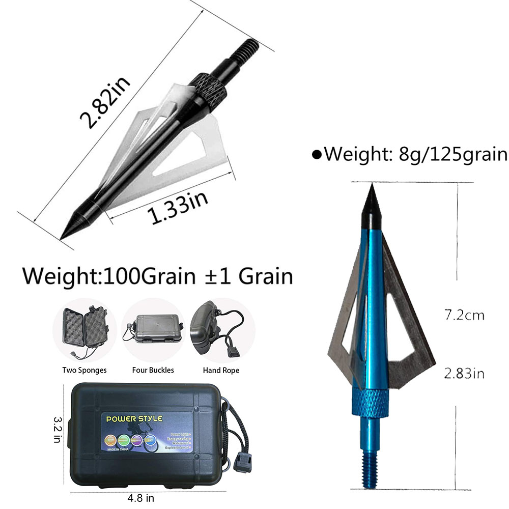 12 pièces têtes larges de tir  - Broadheads 100 Grain 3 Blade Hunting avis et prix