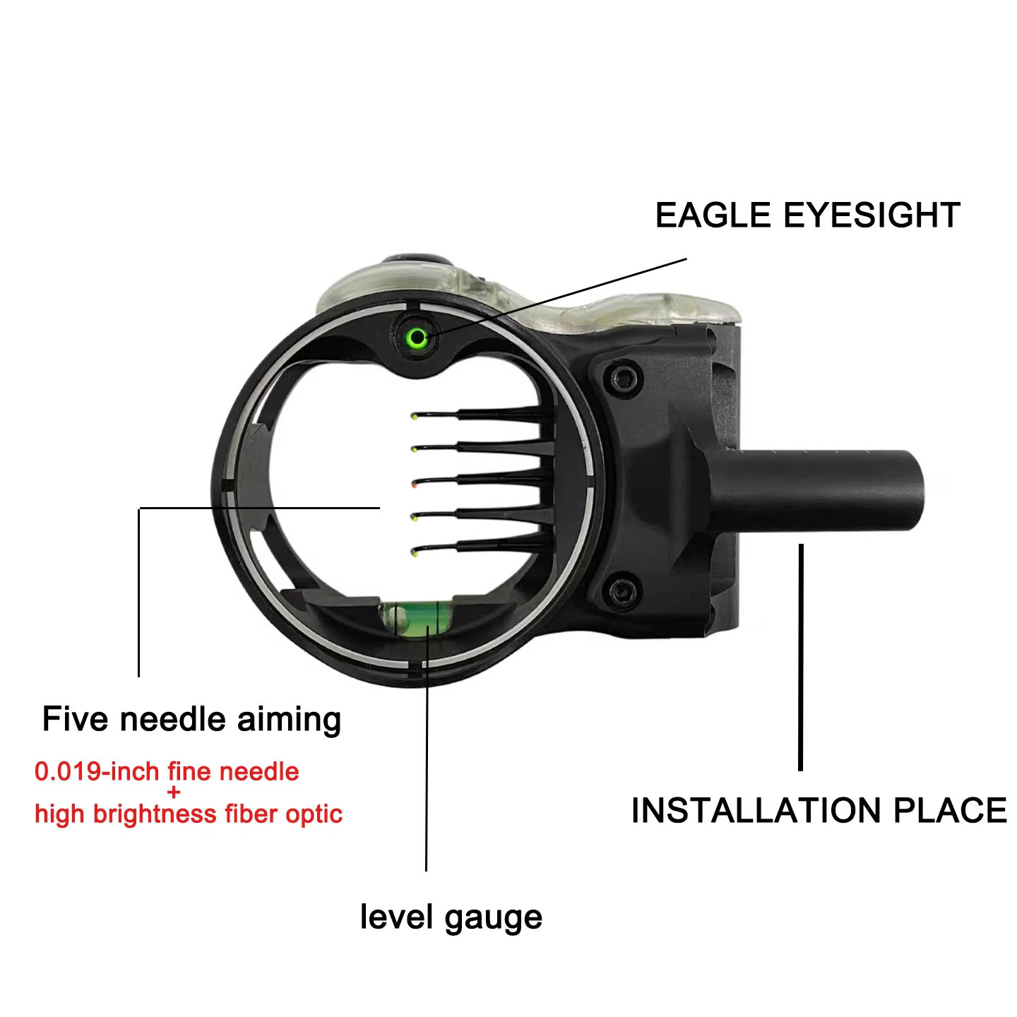 1PC IQ Single Pin 5-Pin Fibre  - Compound Bow Sight 5 Pin Fiber Optic avis et prix