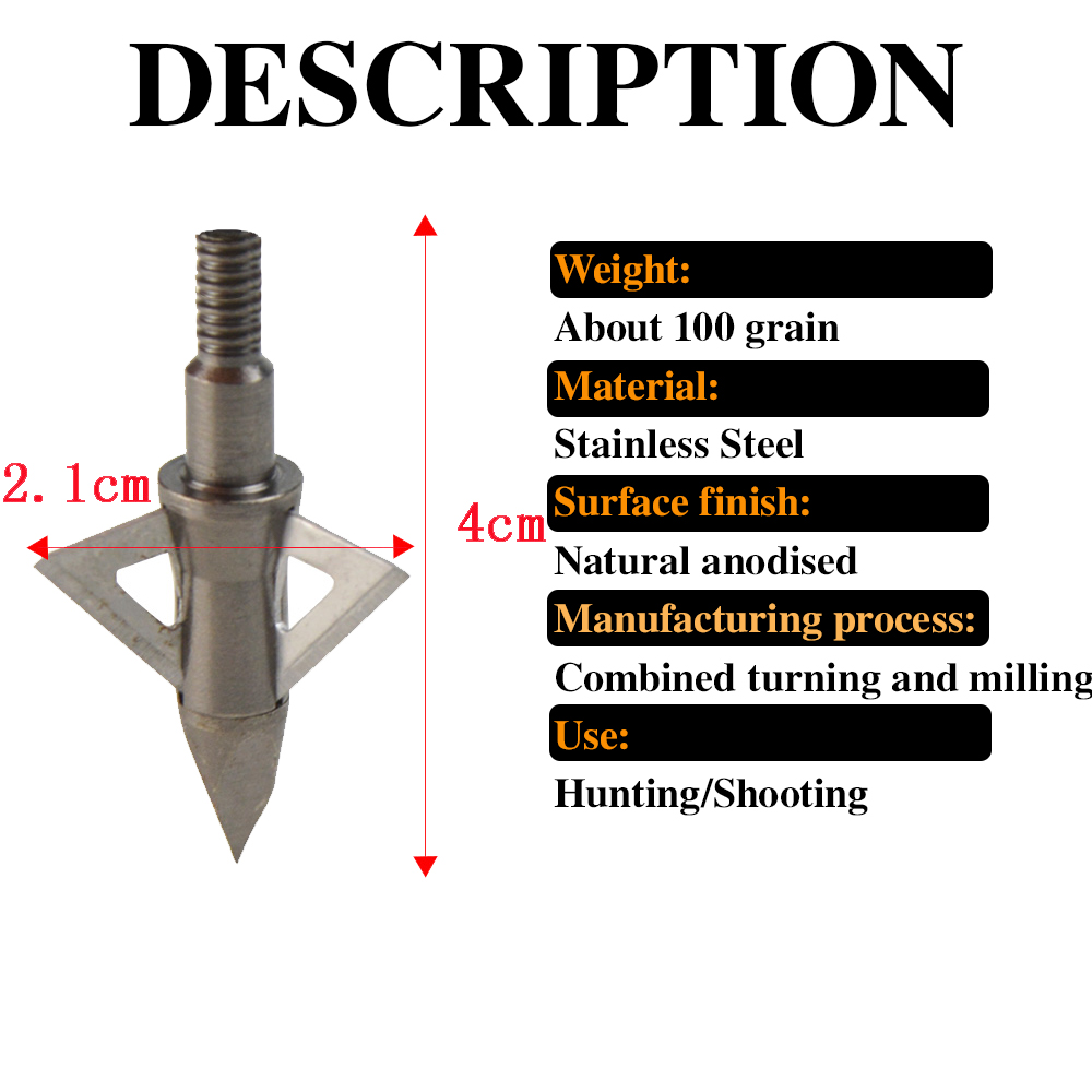 12 pièces 100 pointes de flèch - Broadheads 100 Grain 3 Blade Hunting avis et prix