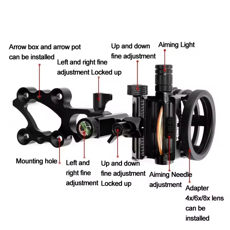 Tir à l'arc composé vue 2X/4X/ - Compound Bow Sight 5 Pin Fiber Optic avis et prix