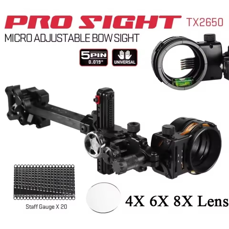 Tir à l'arc composé vue 4X/6X/ - Compound Bow Sight 5 Pin Fiber Optic avis et prix
