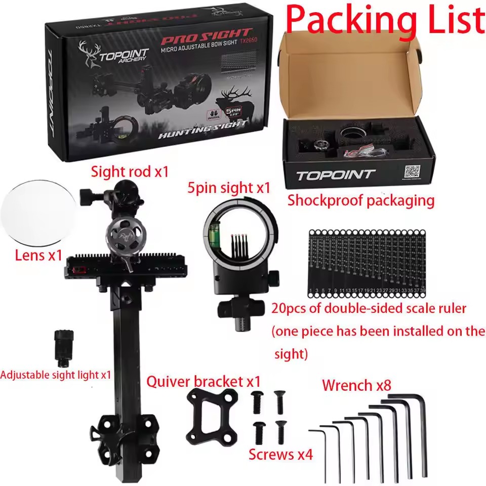 Tir à l'arc composé vue 4X/6X/ - Compound Bow Sight 5 Pin Fiber Optic avis et prix