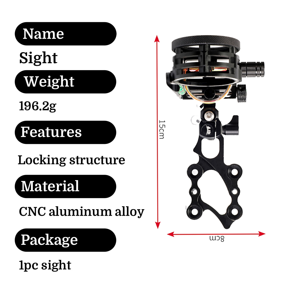 Visée d'arc composé à 5 broche - Compound Bow Sight 5 Pin Fiber Optic avis et prix