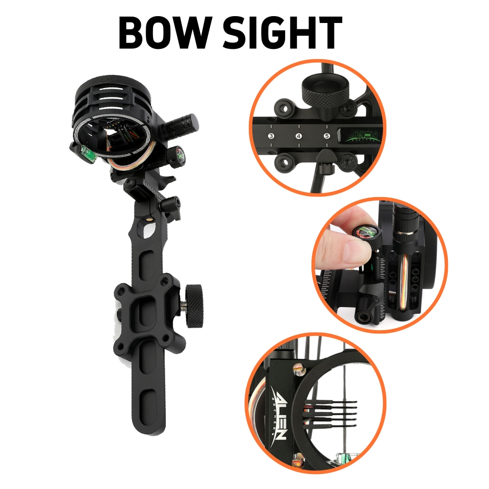 Visée d'arc composé à 5 broche - Compound Bow Sight 5 Pin Fiber Optic avis et prix