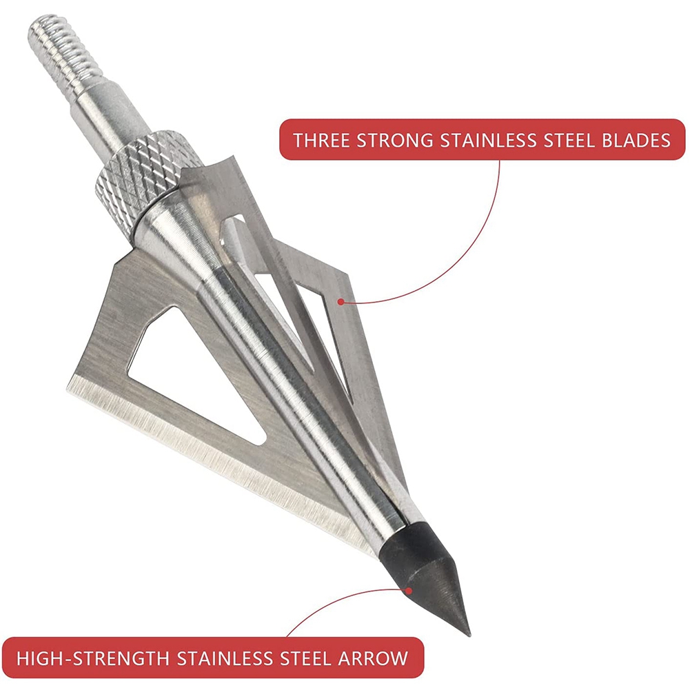12 pointes de flèche en métal  - Broadheads 100 Grain 3 Blade Hunting avis et prix