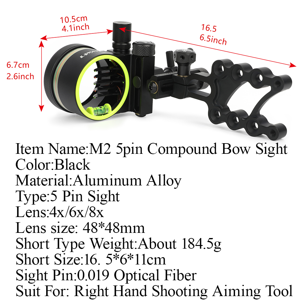 Tir à l'arc 5 broches court/lo - Compound Bow Sight 5 Pin Fiber Optic avis et prix