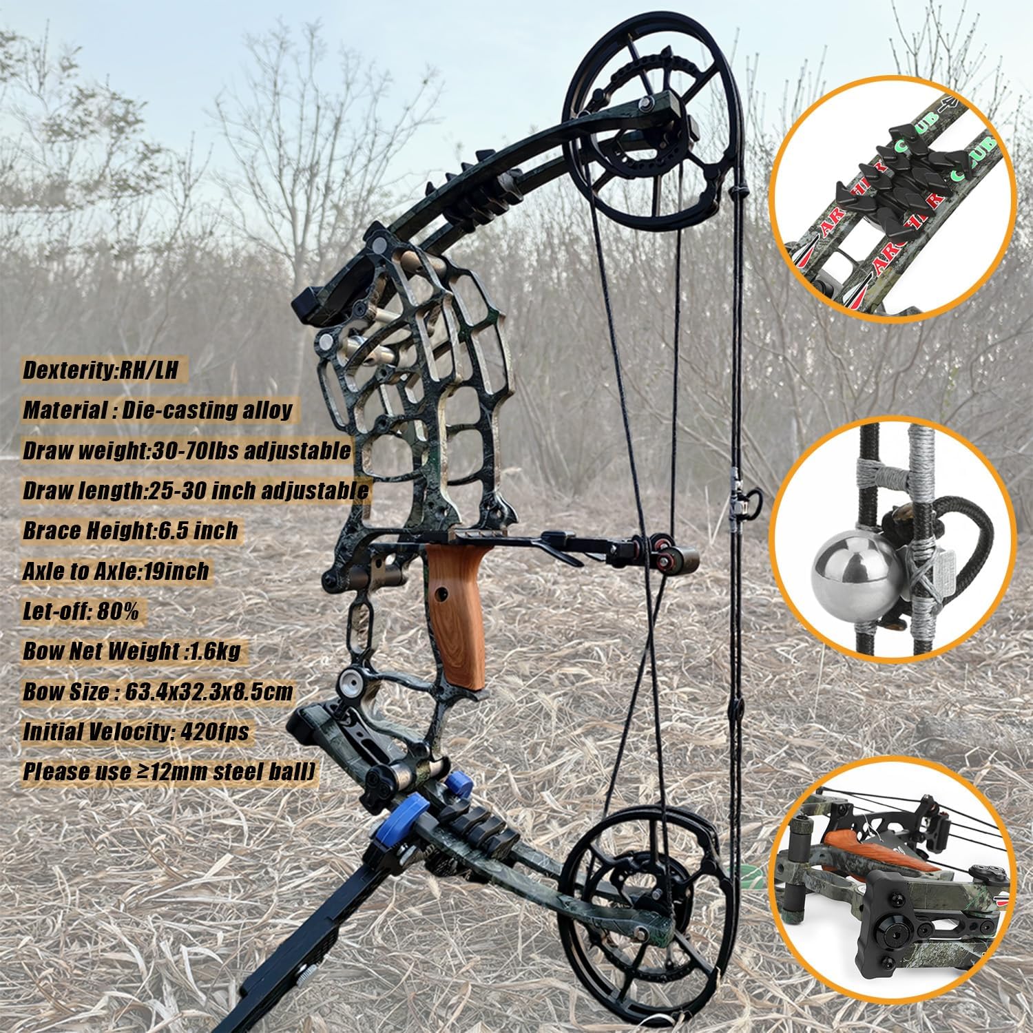 Ensemble d'arc à poulies à dou - Compound Bow Hunting 30-70 Lbs avis et prix