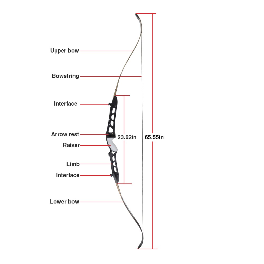 Arc recurve de compétition JUN - Recurve Bow Takedown 40 Lbs Target avis et prix