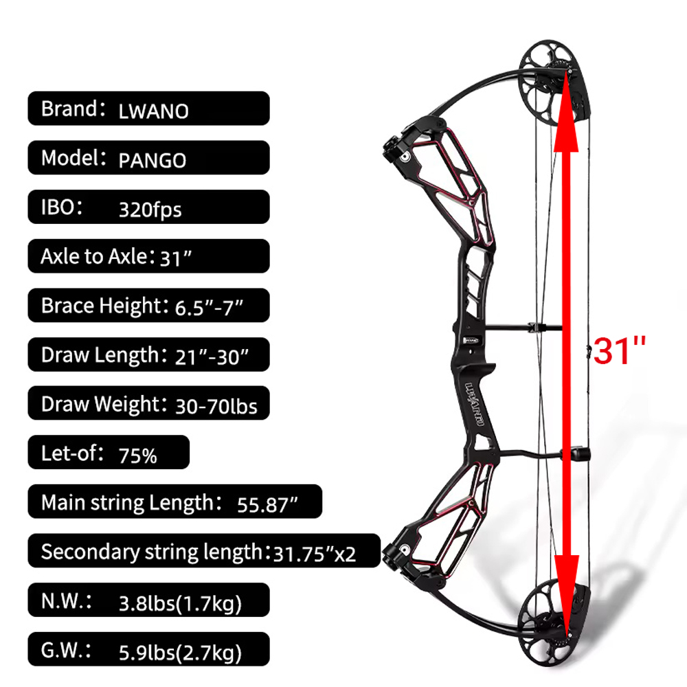 Arc composé 30-70 lbs pour dro - Compound Bow Hunting 30-70 Lbs avis et prix