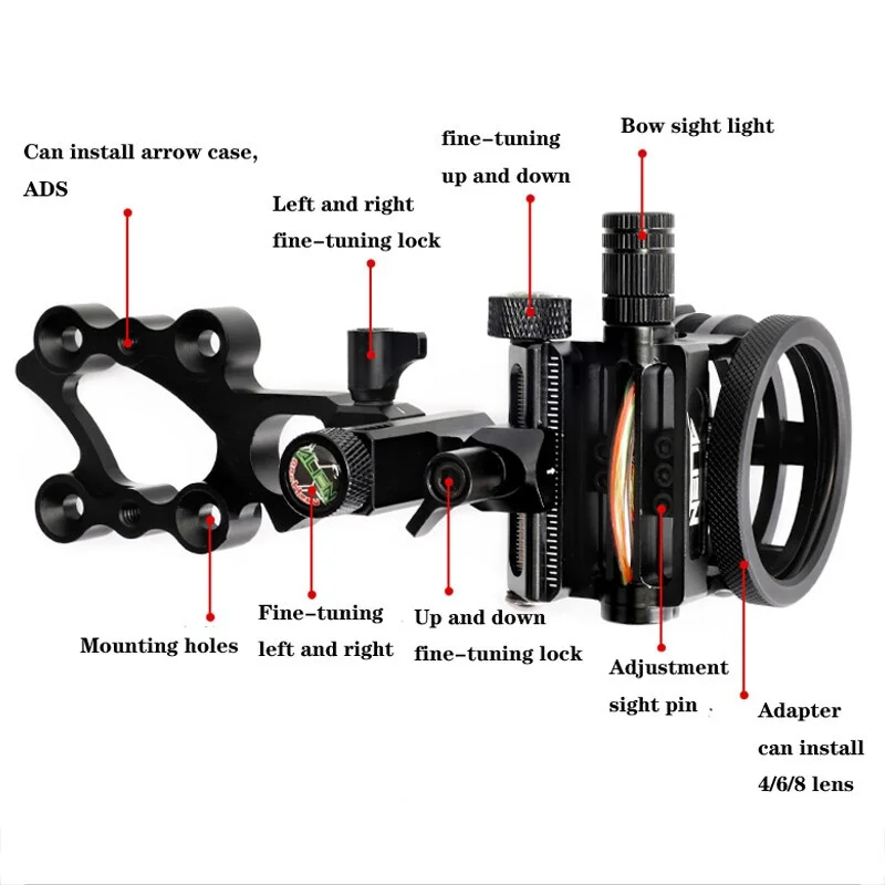 Visée pour arc composé 5 broch - Compound Bow Sight 5 Pin Fiber Optic avis et prix